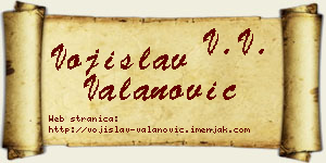 Vojislav Valanović vizit kartica